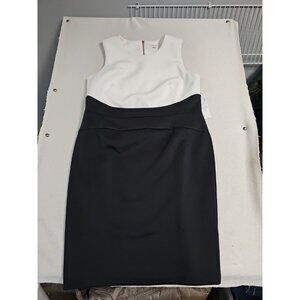 Calvin Klein Plus Size 18w Black White Sleeveless Dress Stretch Women's Wedding